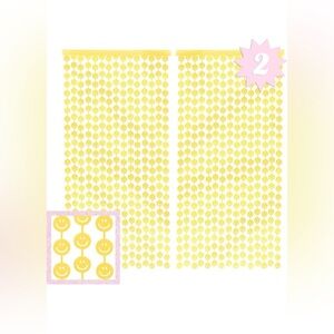 Brand New: xo, Fetti Smiley Foil Curtain Party Decorations - Set of 2
